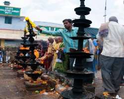 There are earthen lamps which are burning from the years and there is no record from where they are burning which symbolize the faith and believe in t